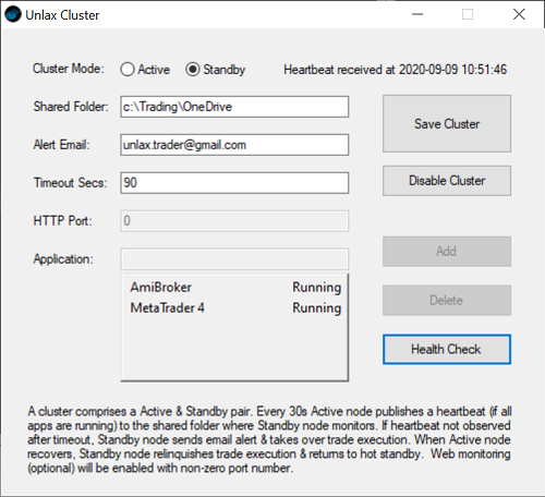 Cluster - Standby Node