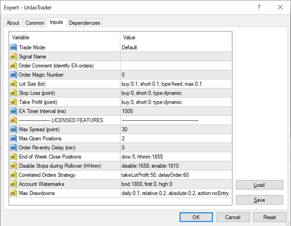 EA Dialog - Inputs
